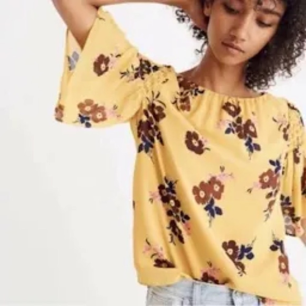 Madewell Pleated Cascade Top in Retro Bouquet
